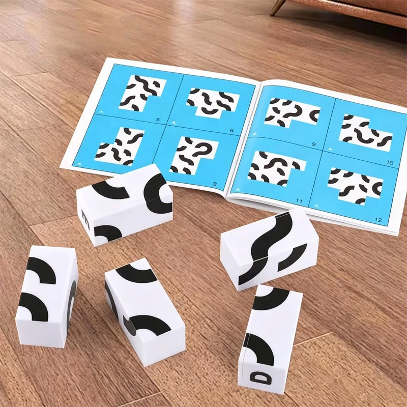 Plastic Material Rotating Blocks 120 Challenges IQ Logic Training Brain Teaser Puzzles For Kids & Adults Problem Solving Skills