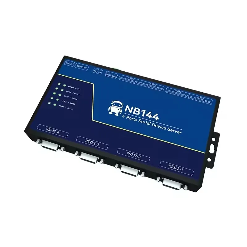 

Ebyte ODM NB144 Series Industrial Grade Ethernet 4-channel Serial Server RS485/RS232/RS422 Edge Computing Gateway ModBus Gateway