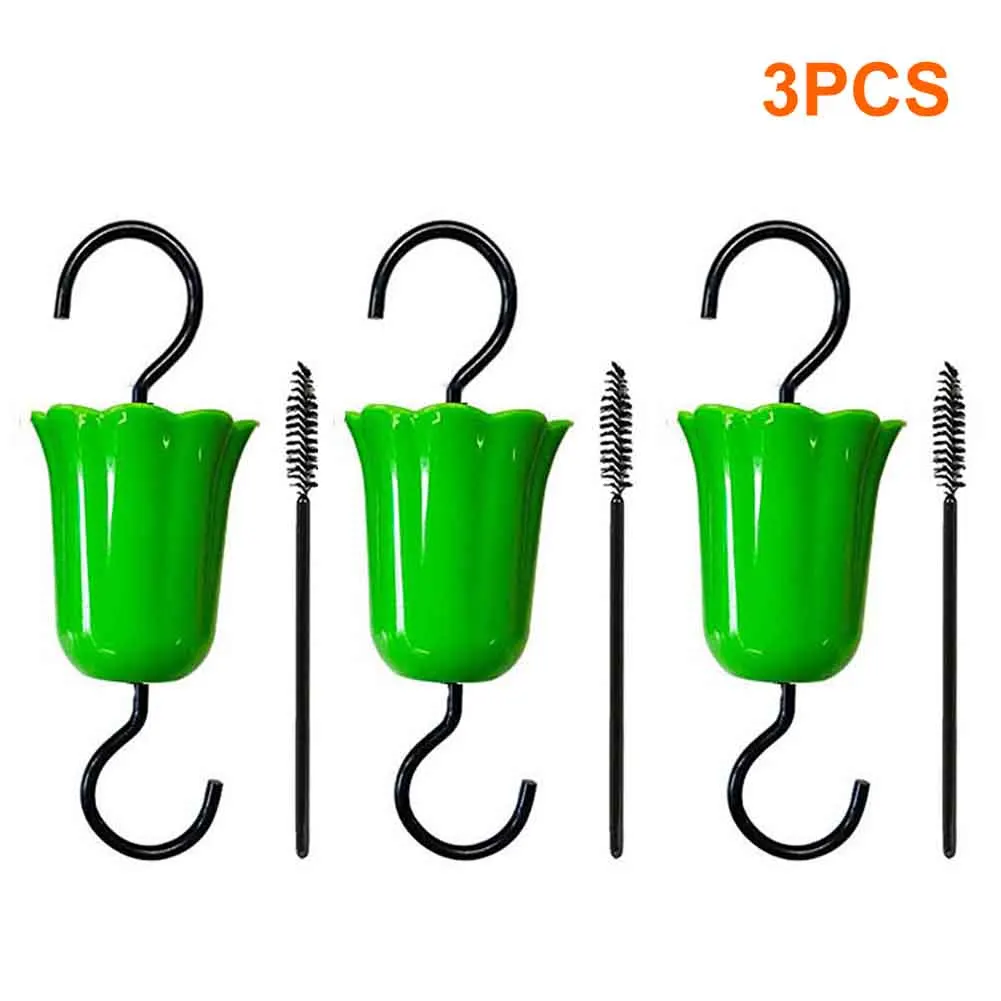 3pcs Anti Leakage Hummingbird Feeder Storage Rack Ant Moat Garden Plastic Trap Hooks Home With Brushes Portable Insect Hanging