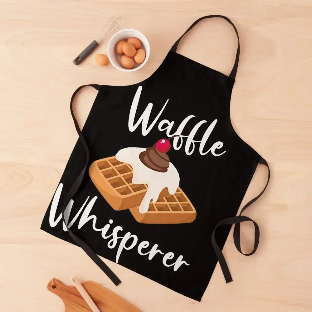 

Funny Waffle Whisperer Lover Saying Phrase Syrup Butter T-Shirt Apron Kitchen Special Accessories bib Apron