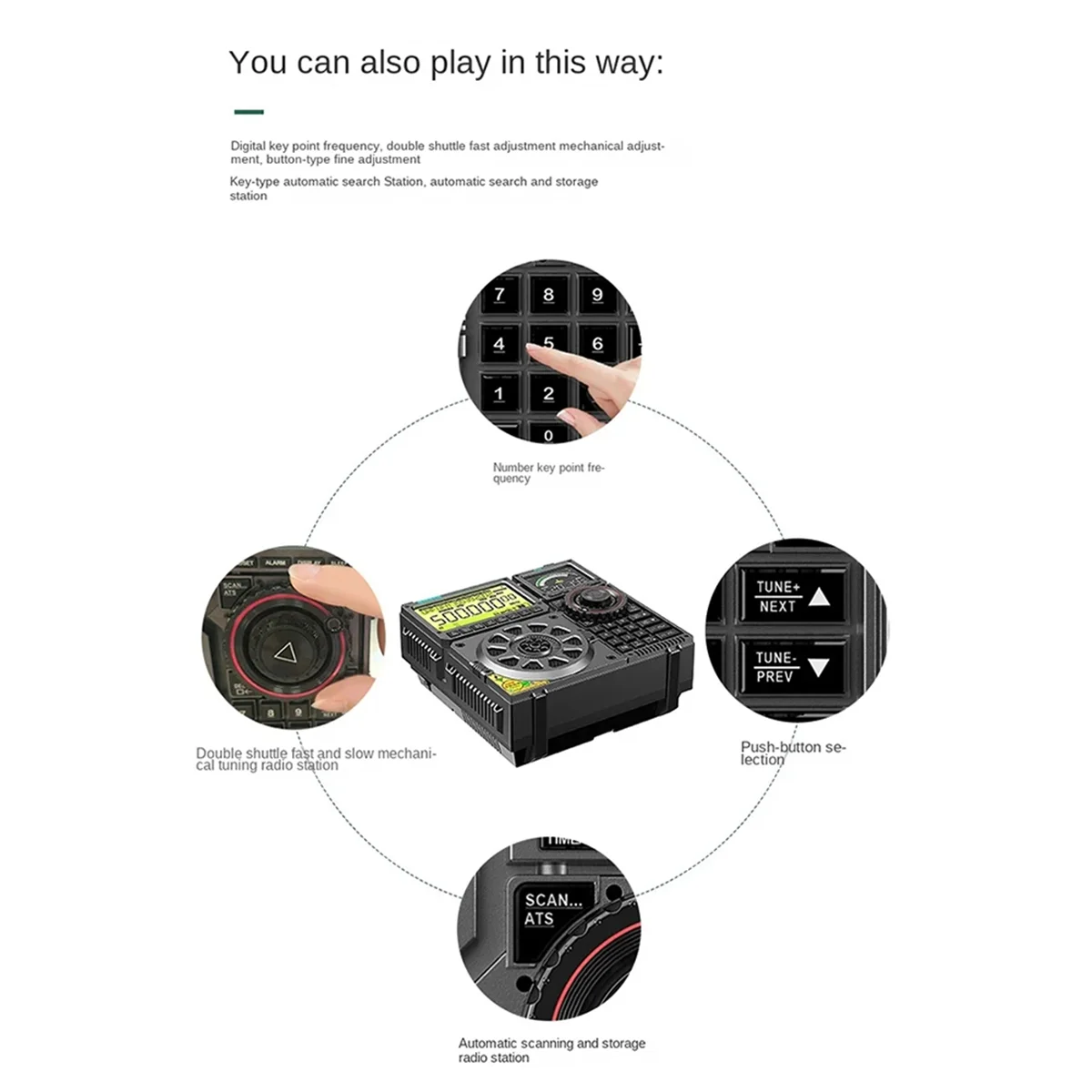 

M86K -C919 AIR FM MW SW Shortwave VHF UHF Multi-Band Radio Portable Aviation Band Radio Receiver,Iron Gray