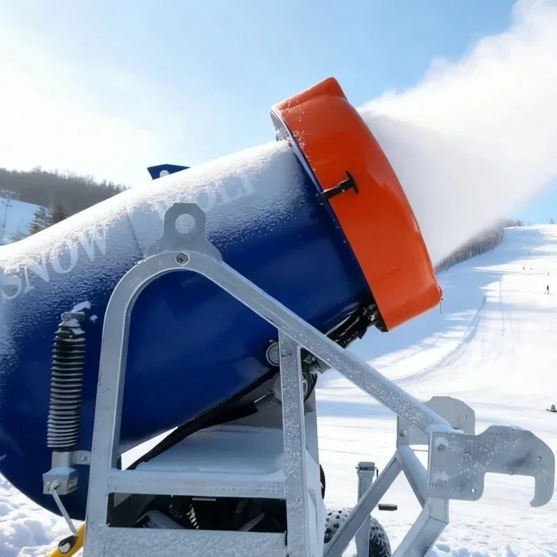 Cañones de nieve artificiales para estaciones de esquí, máquinas de nieve de alta eficiencia para bajas temperaturas de invierno, parques de nieve.