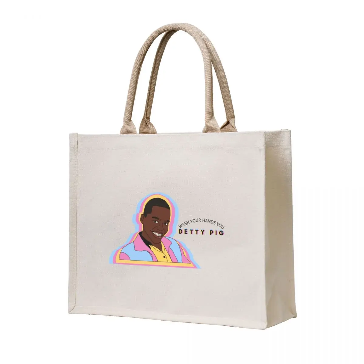اغسل يديك أنت DETTY PIG Tote Bag حمل حقيبة تسوق قماشية للرجال حقيبة كتف قماشية