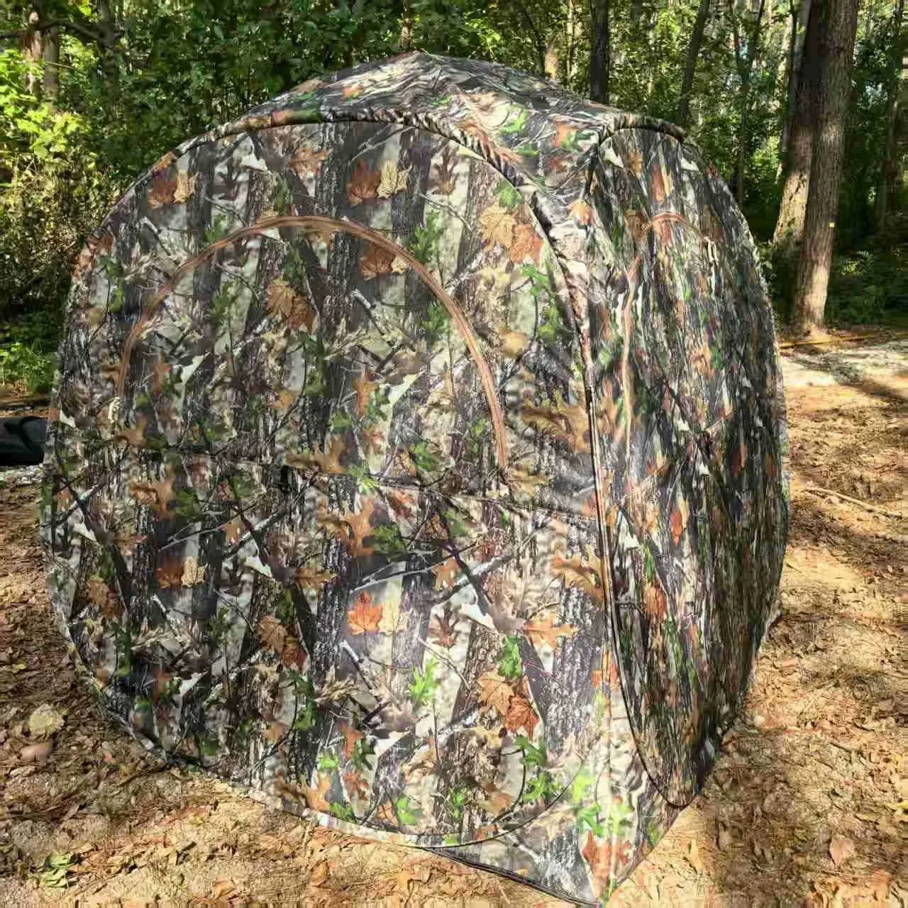 خيمة مراقبة الطيور المموهة في الهواء الطلق 270 °   خيمة صيد محمولة متعددة الأشخاص من Fore st