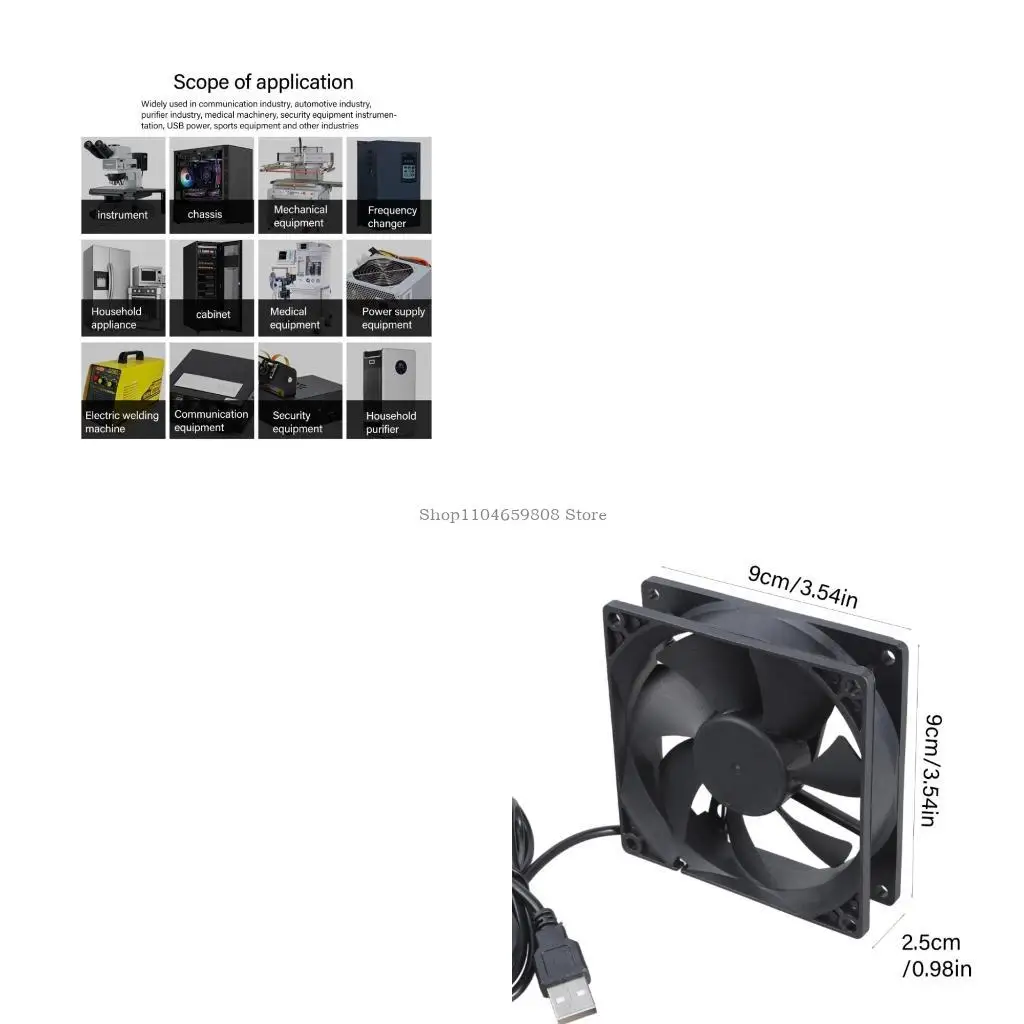 

90x90x25mm USB Cooling Fan 5V High Quiet Operation for PC Electronics