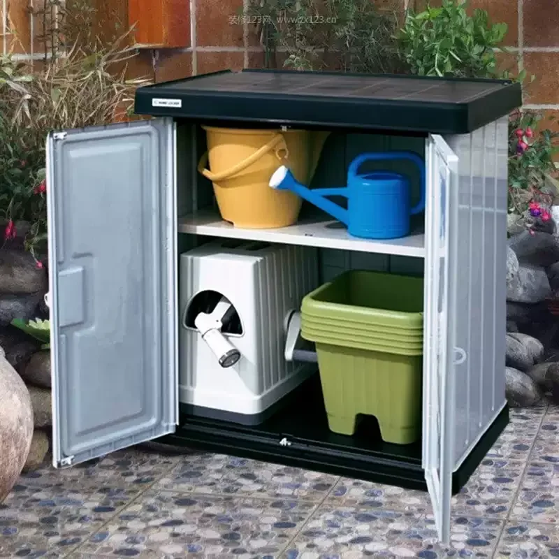 Plastic storage cabinet, sunscreen plastic box, courtyard waterproof , outdoor shoe cabinet, tool cabinet, balcony