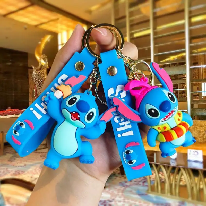 

New Cartoon Anime Disney Keychain Lilo & Stitch Doll Keyring Ornament Key Chain Car Pendant Kids Toys Gifts Wholesale