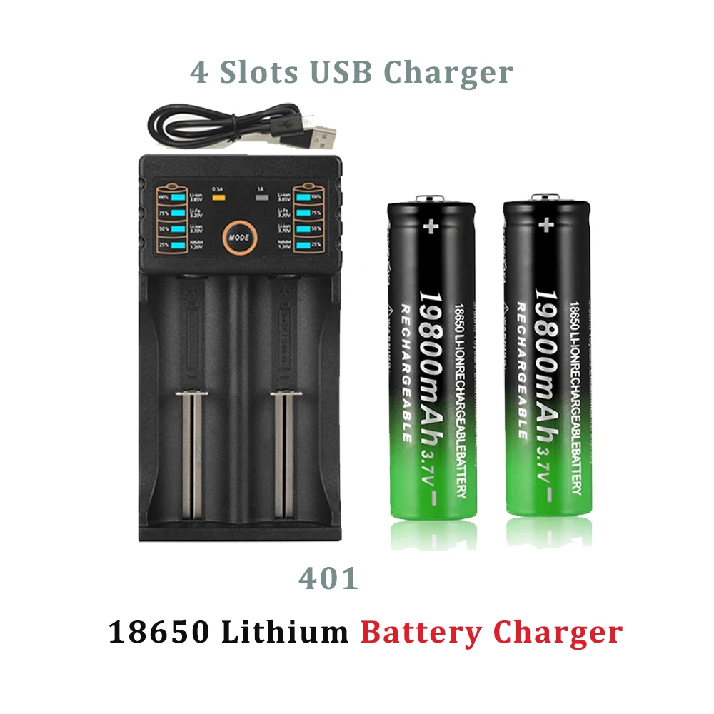 Universal 18650 USB Charger 3.7V 2 Slots Independent Charging Li-ion Battery Smart Charger for 10440 14500 14650 18350 18500