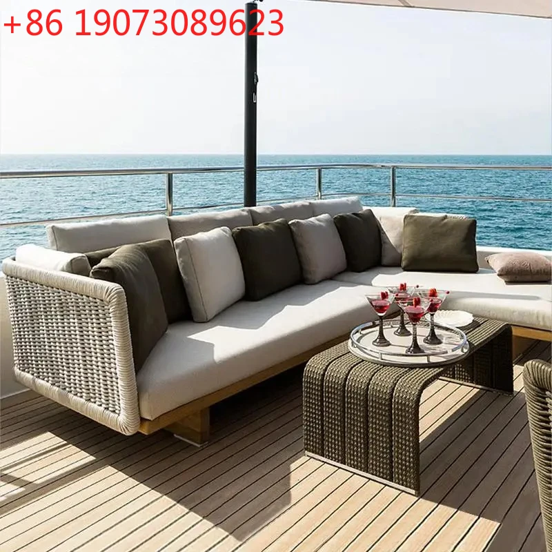 

High Quality Outdoor Teak Rattan Sofa Solid