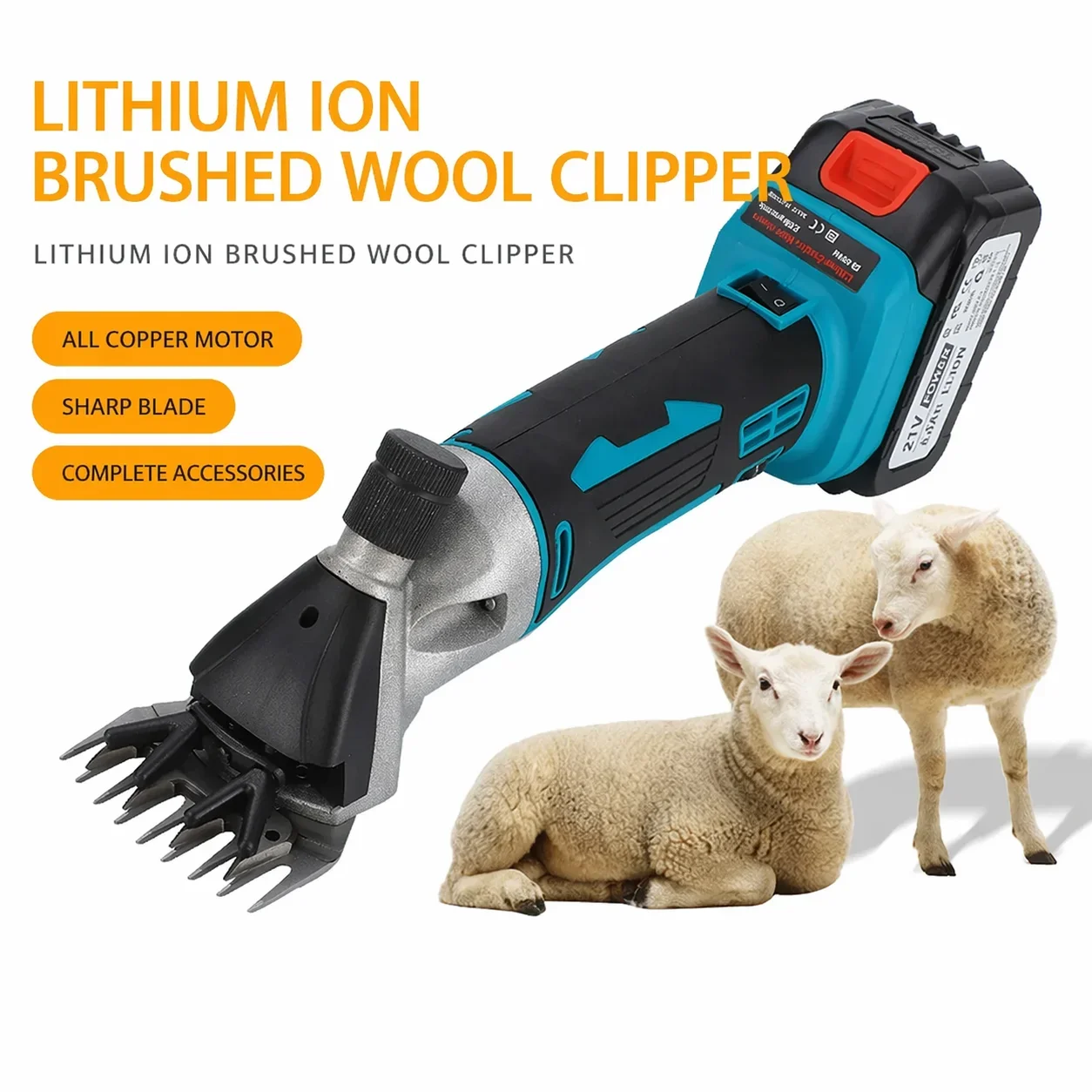 HILDA Cordless Sheep Shears 6 Speed Adjustable Electric Wool Clippers ...