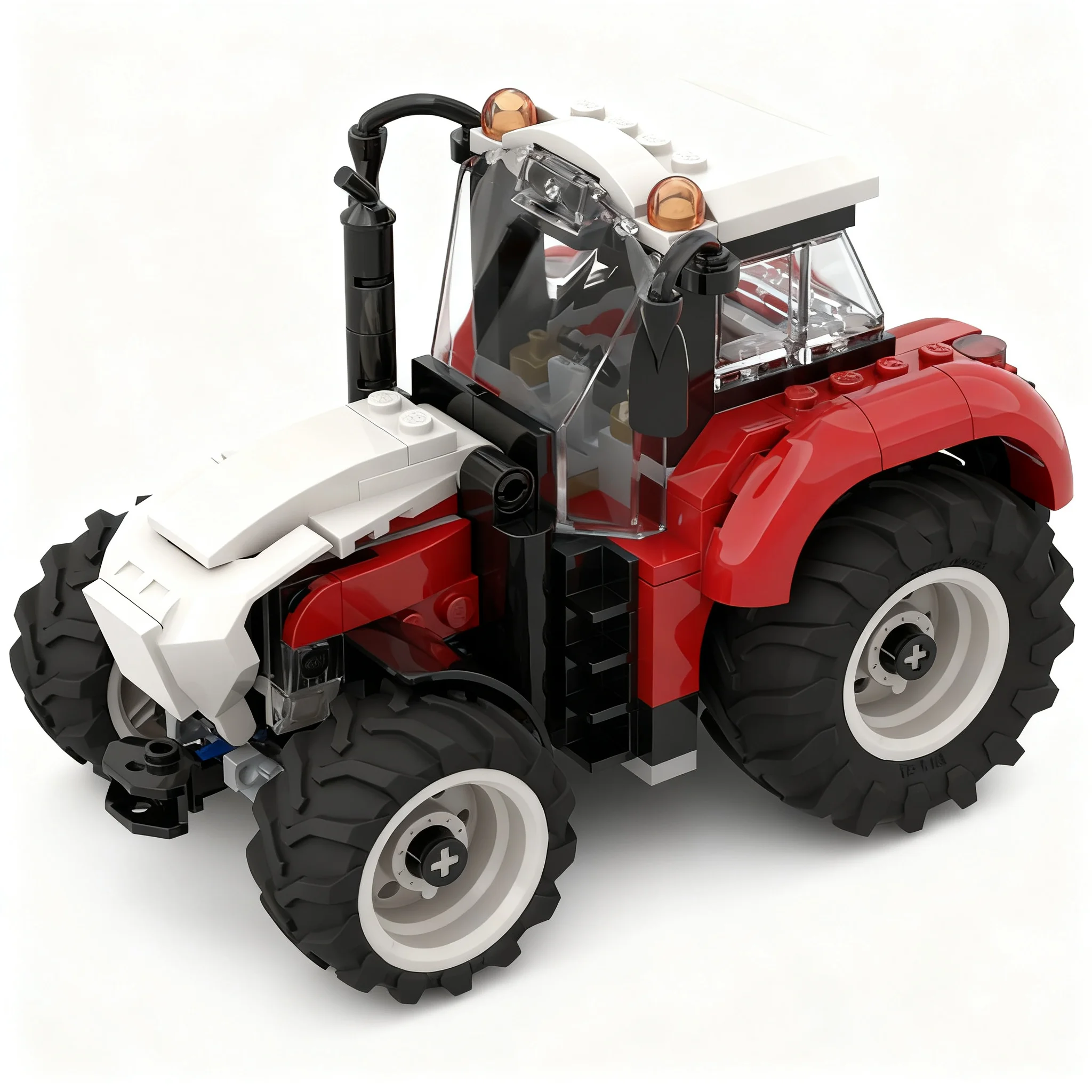 209pcs MOC City Farm Steyr Plus Tractor Model Building Blocks Collection Brick DIY Art Craft 3D Assemble Birthday Idea Display