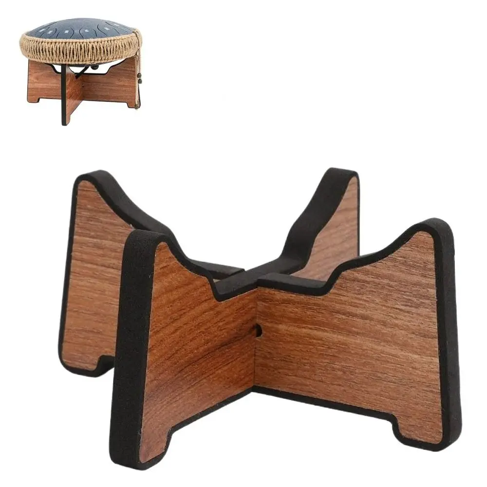 Wooden Hand Pan Drum Display Rack Detachable Simple Design Steel Tongue Drum Bracket for 6-12in Drum with Silicone Layer