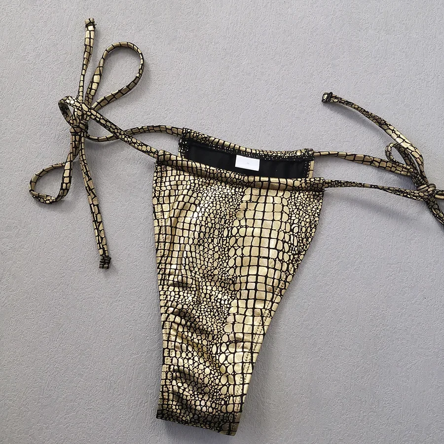 مثير بريق الذهب الترتر الرسن التعادل سلسلة البيكينيات مجموعات قطعتين ثونغ ضمادة ملابس السباحة المايوه ملابس السباحة biquini Tankini