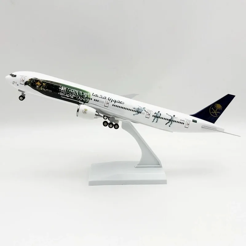 30cm Plane Model Saudi Falcon B777 Resin Model Airplane 1/250 Scale Aircraft Diecast With Landing Gear For Adults Fun Aviation