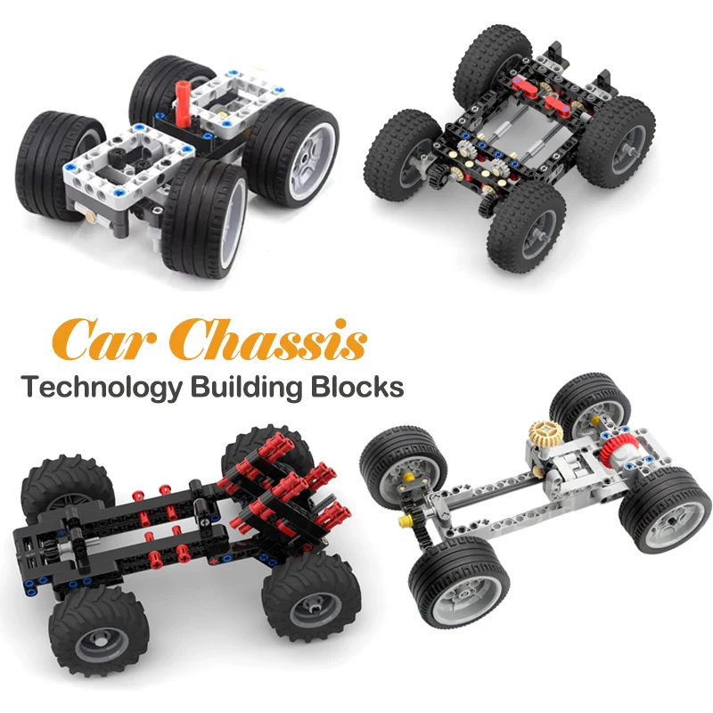 

MOC Base Car Chassis Technology Building Blocks Educational Assembly Puzzle DIY Modified Vehicles Model Bricks Toys Boys Gifts