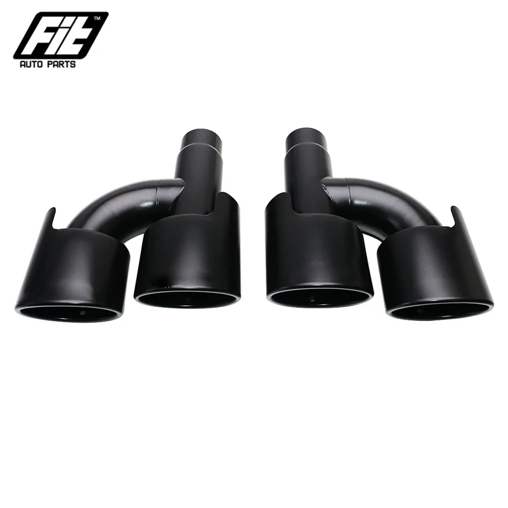 1 PCS 57mm Car Exhaust Pipe Stainless Steel Matte Black Dual Tail Pipe Tip for C Class C250 C300 E63