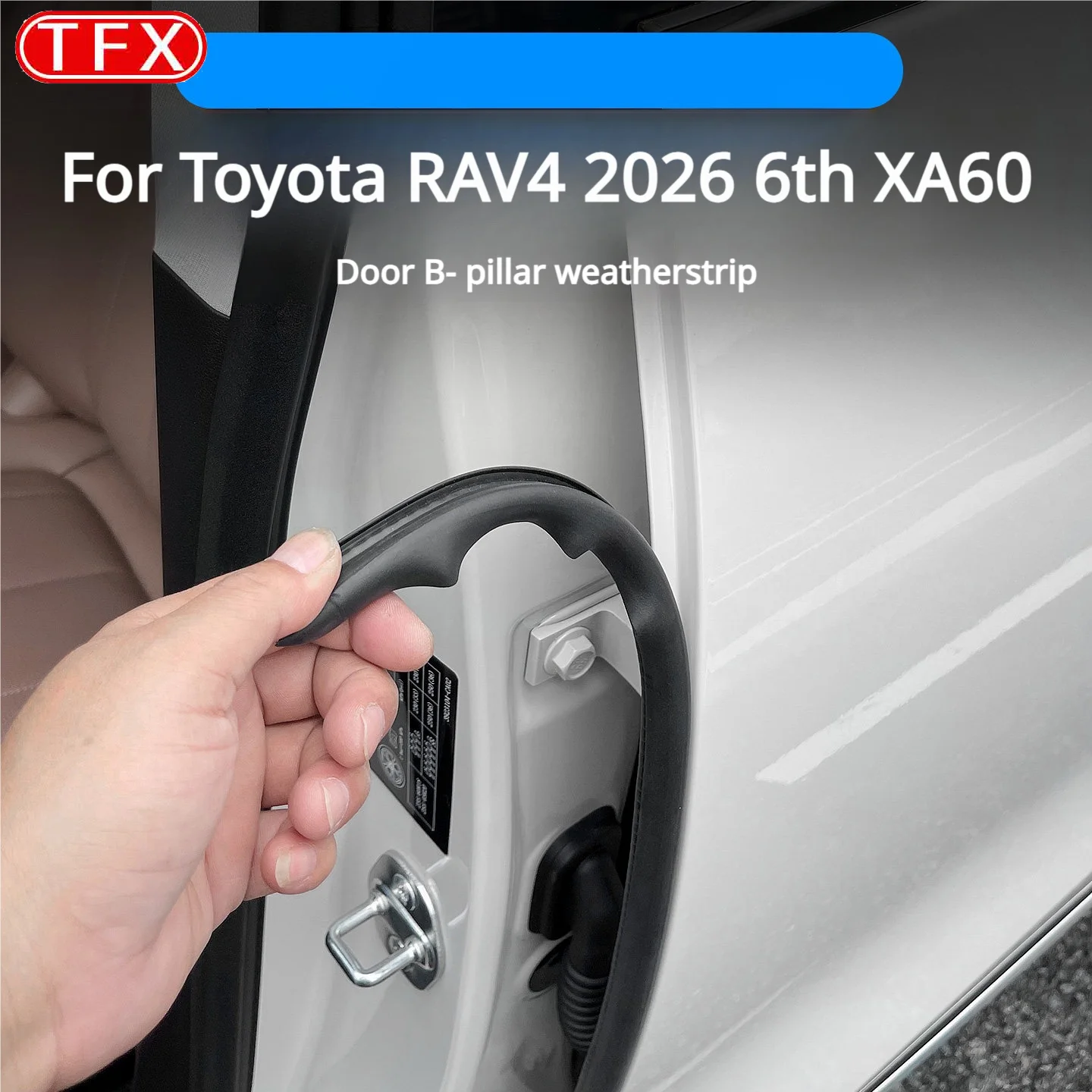 For Toyota RAV4 2026 6th XA60 Car Styling B-Pillar Door Seal Strips Soundproof Noise Reduction Dustproof Durable Pro Accessories