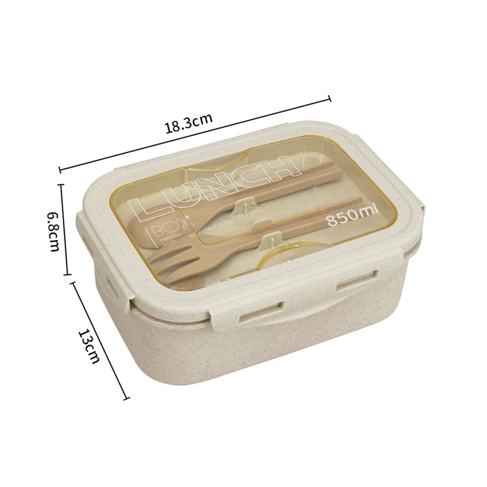 Wheat Straw Lunch Box Healthy BPA Free Bento Boxes Microwave Dinnerware Food Storage Container Soup Cup Lunch Box for Kids