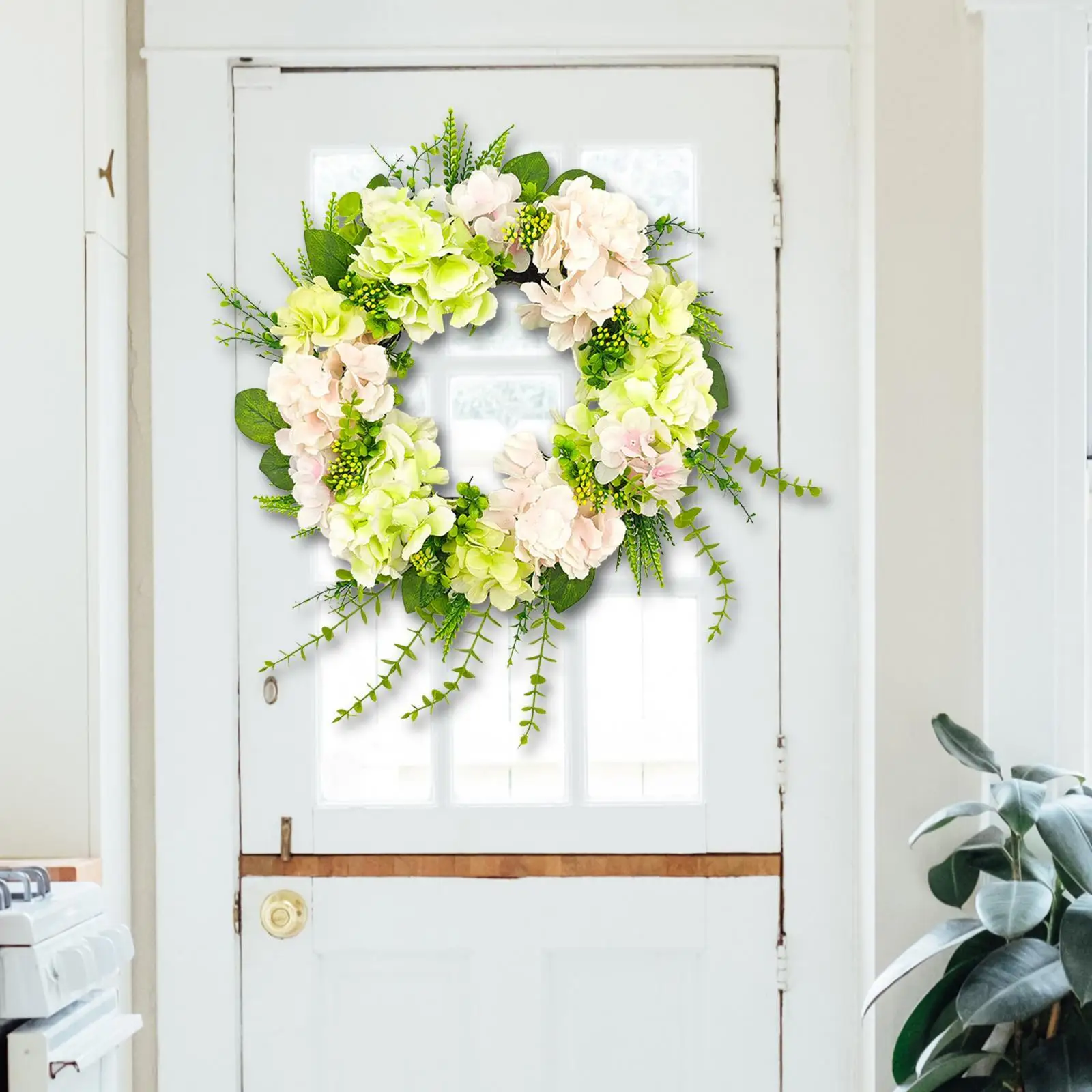 

Artificial Flower Wreath Home Decor Spring Summer Wreath Wall Hanging Ornament for Indoor Outdoor Shelf Wedding Holiday Wall