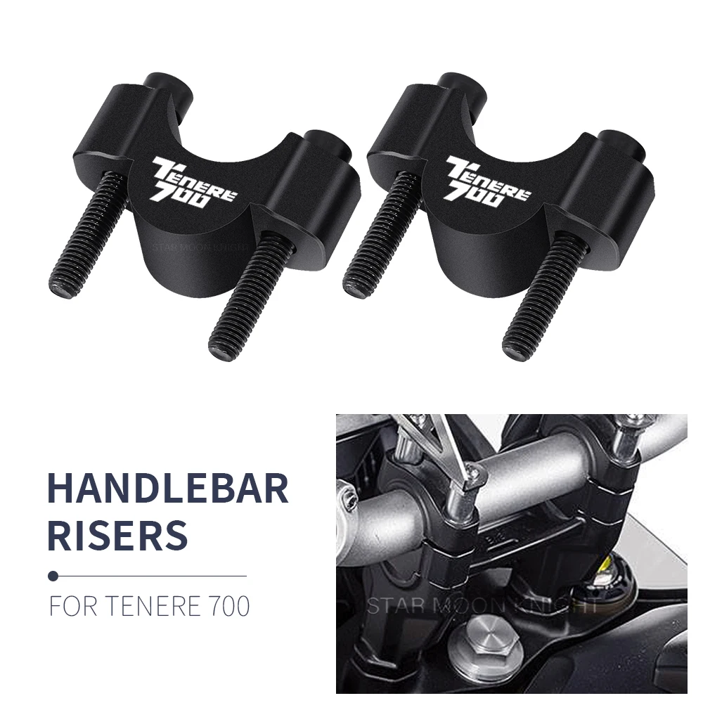 For Yamaha Tenere 700 XT700Z XTZ 700 T7 2019 - 2023 Motorcycle Handlebar Risers Clamp Mounting Mount Riser CNC Billet Aluminum