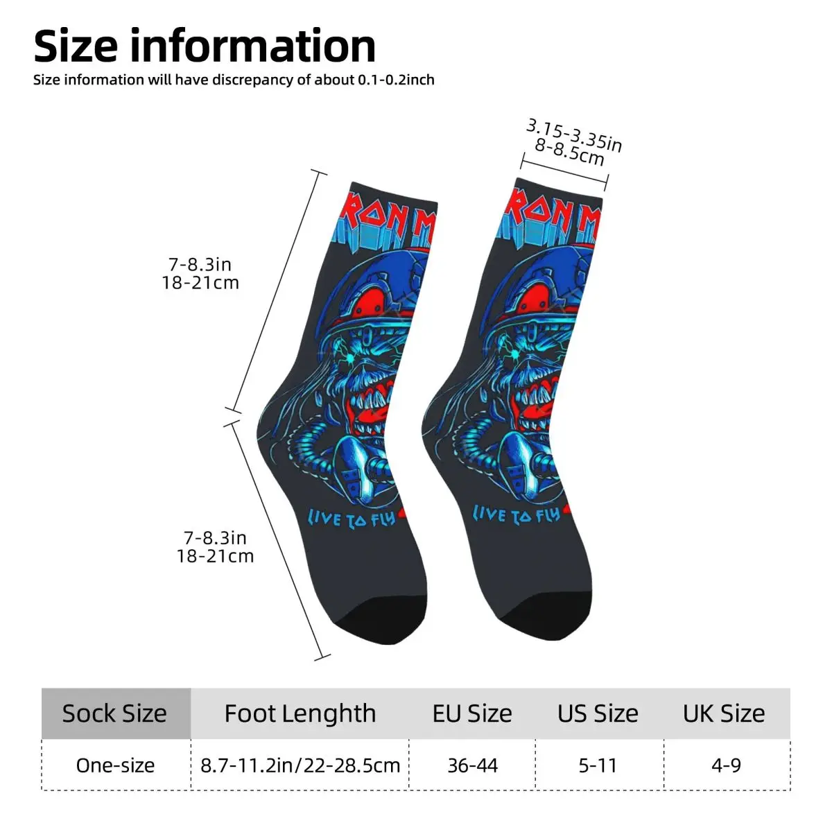 Trooper Metal 001 Crazy Men\'s  Socks Unisex i-iron maiden band Harajuku Seamless Printed Novelty  Crew Sock official-website