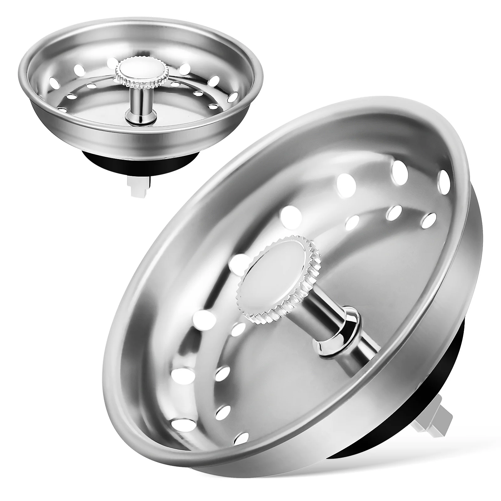 

2Pcs Kitchen Sink Drain Strainers Seamless Water Control Metal Sink Stoppers Hair Catchers Filter Covers Accessories