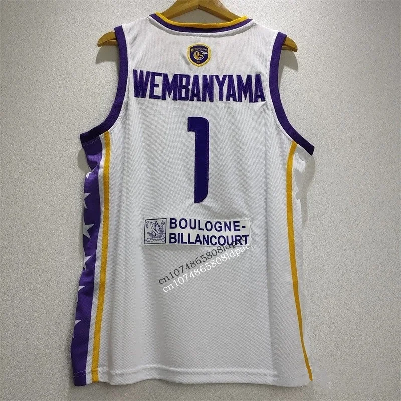 Basketball Jersey Men Oversize Metropolitans 92 1 WEMBANYAMA Sewing Embroidery Athletic Sports High Street Hip Hop Sportswear