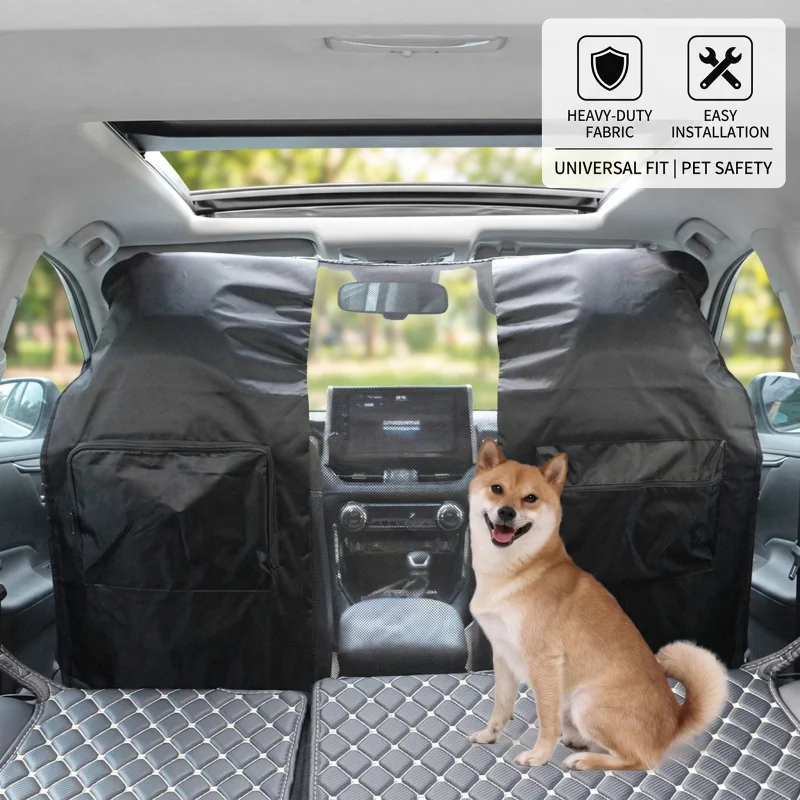 Car Dog Barrier Net Seat Back Organizer Mesh Universal Auto Rear Seat Safety Isolation Barrier Divider Baby Pet Stopper for SUV