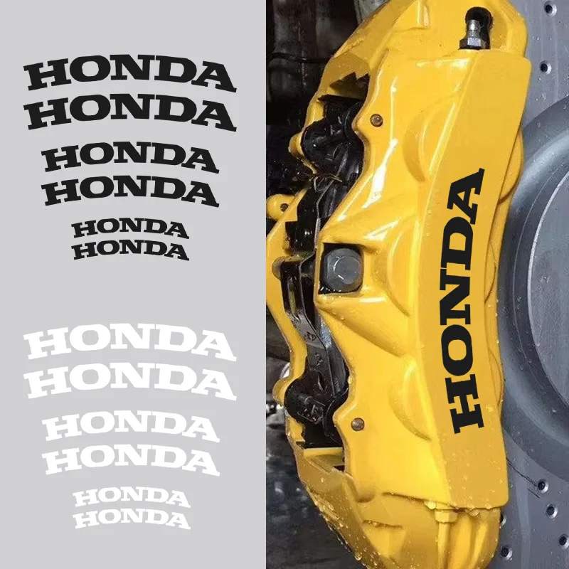 

6pc/set Heat Resistance Caliper Decals Wheel Decor Vinyl Stickers For Honda Mugen Power Civic Accords CRV Hrv Jazz CBR VTEC VFR