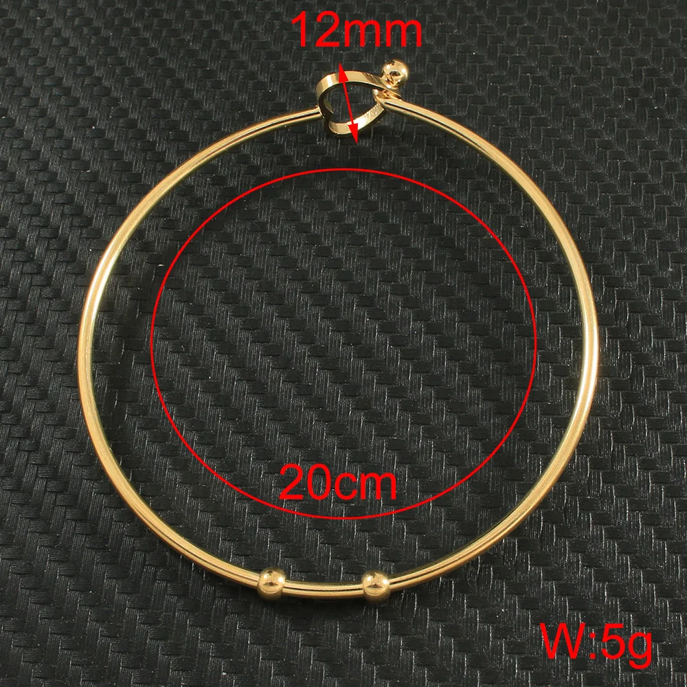 Fashion Jewelry Gold Silver Color Stainless Steel Bracelet 60mm Cuff Personalized 20cm Heart Bangle Charm For Woman B16FAACF