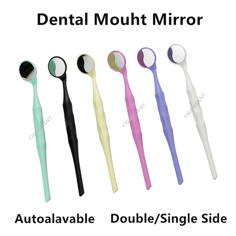 

10Pc Dental Odontoscope Rhodium Mouth Mirrors Front Surface Intraoral Photography Mirror Exam Reflector Glass Double/Single Side