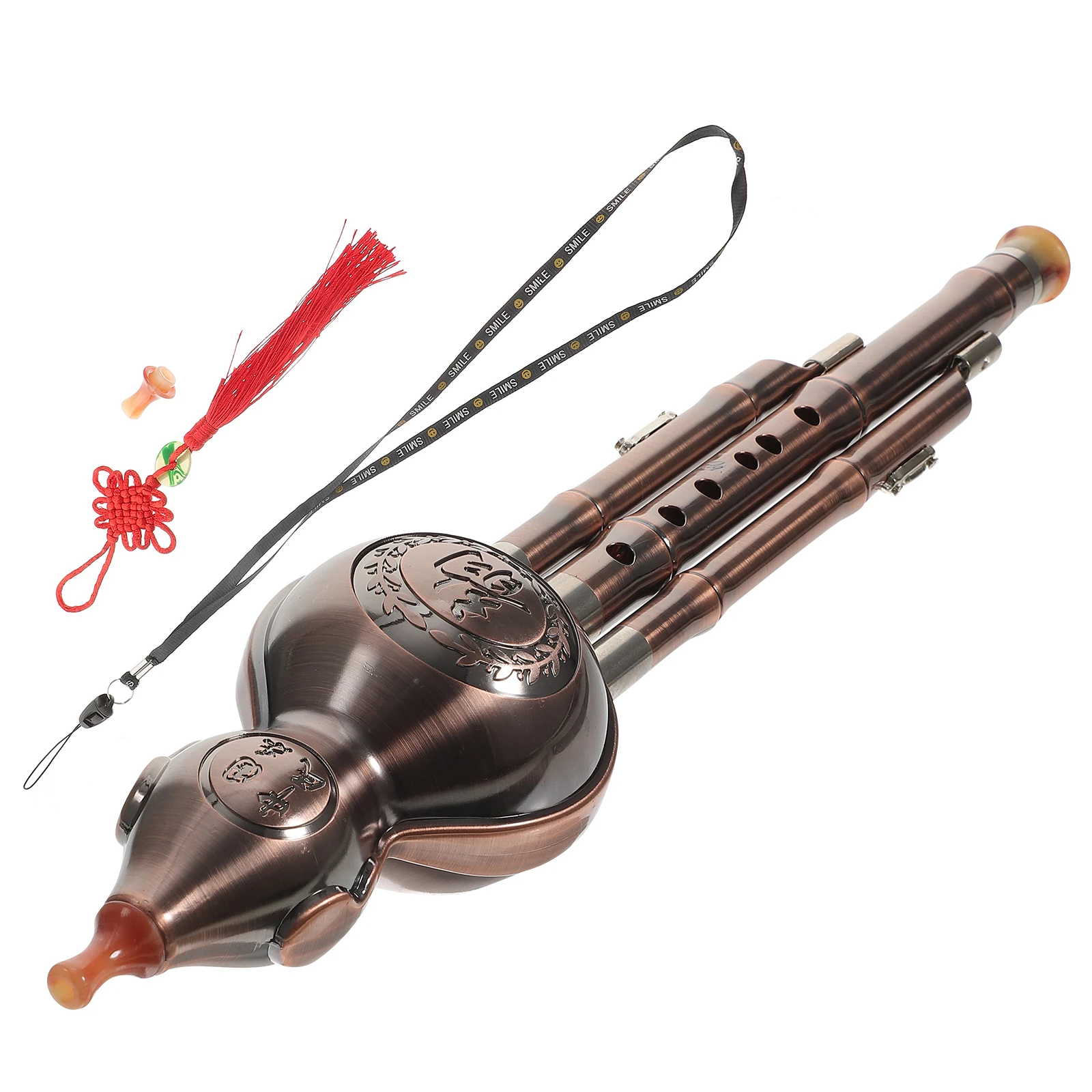 

1 set Premium PP Cucurbit Flute Chinese Instrument Beginner Practice Elegant Bow Knot Durable for Music Lovers