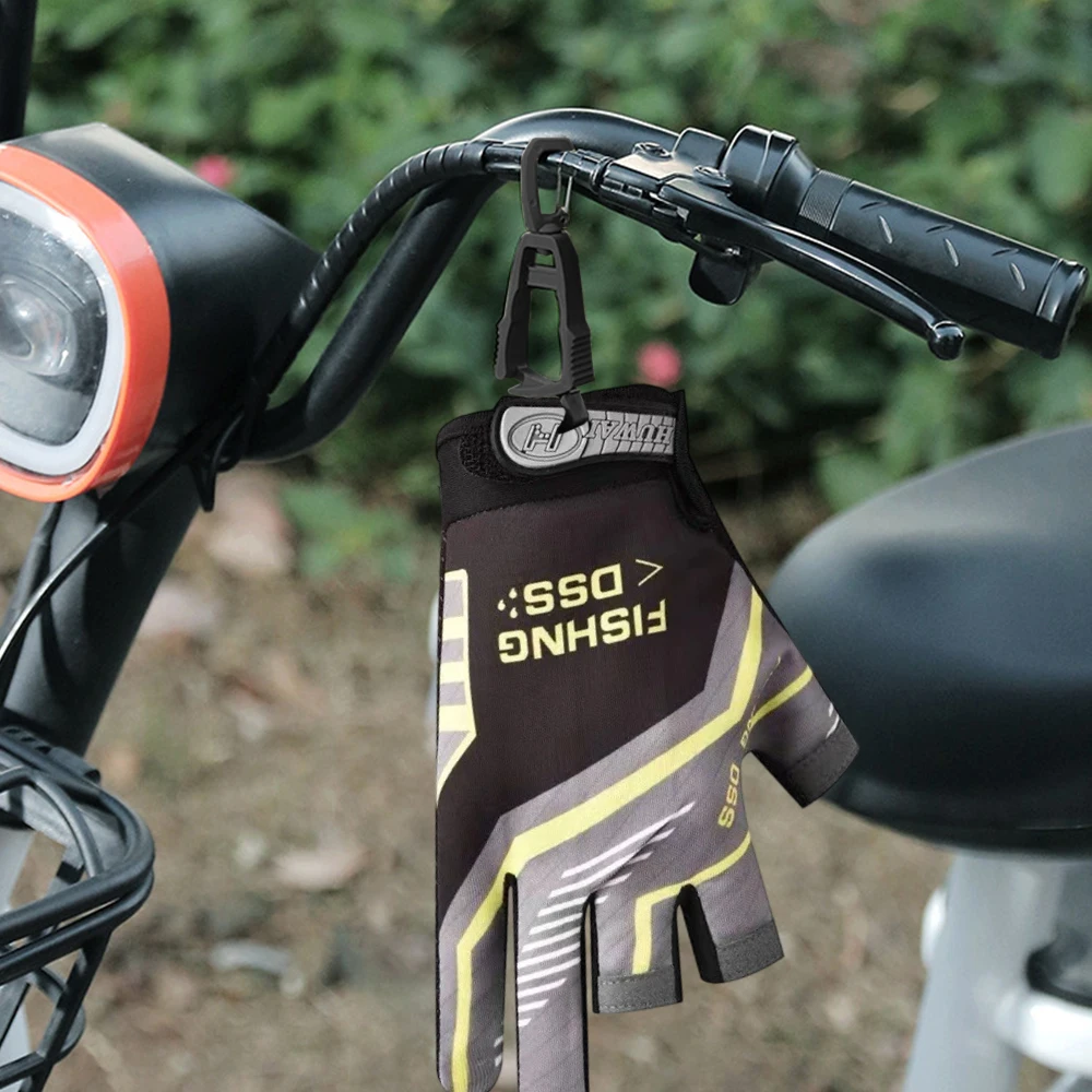 1 زوج قفازات الصيد مع كليب الرجال الخريف ثلاثة إصبع قطع الصيد الدراجات المضادة للانزلاق الحرير الجليد تنفس نصف اصبع قفازات #6