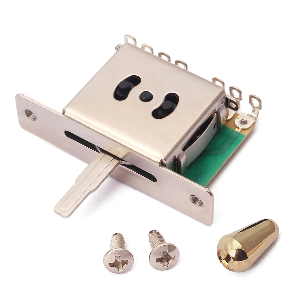 

1pcs 5 Way Pickup Selector For Electric Guitar Aluminum Alloy Metal Body With Plastic Tip Dust Resistant Replacement