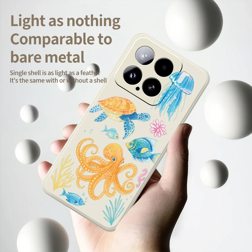 Custodia per telefono modello oceano per Xiaomi 15 15 Ultra Mi 14T 13T 12T 11T Pro Cover in silicone per Xiaomi Mi 15 Ultra Mi 11T Pro Custodie