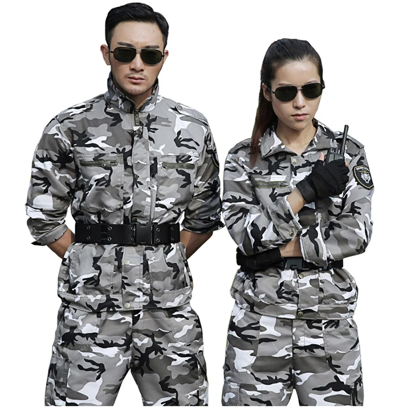 

Military Uniform Snow Camouflage Army Combat Jacket Cargo Pant Uniforme Militar Tactical CS Softair Mens Working Clothes Female