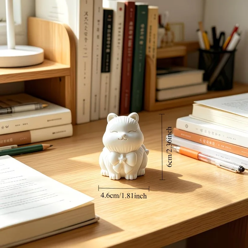 Cute Sleeping Angel Girl and Cat Figurine 3D Print White Resin Statue Desktop Windowsill Bedroom Home Decor Ornament