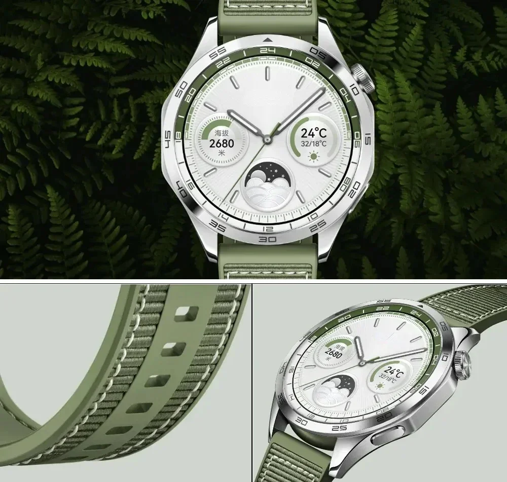 22 mm Verbund-Silikonarmband für Huawei Watch GT4 46 mm offizieller Gürtel Nylon geflochten für Huawei Watch 4/3/GT4-3-2 Pro Armband