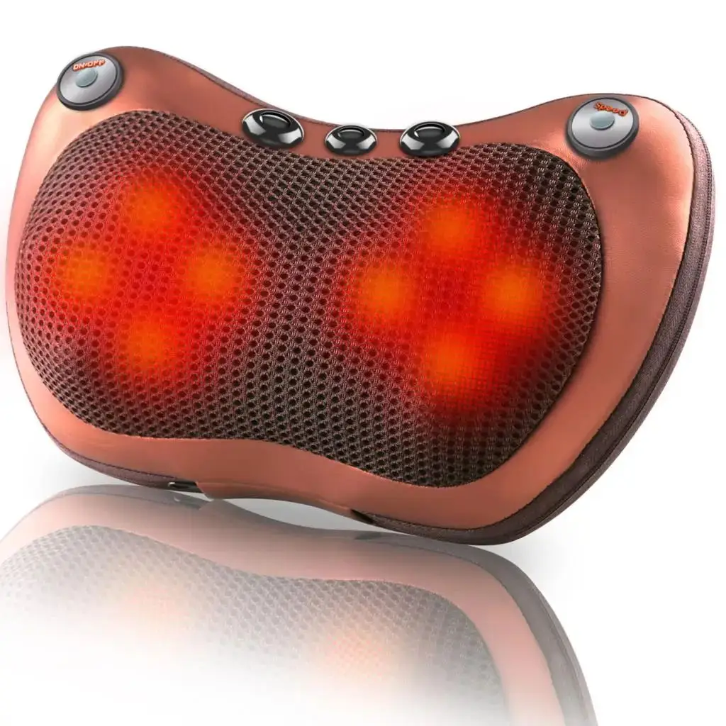 Electric Massage Pillow for Head Shoulder Back Heating Kneading, Infrared therapy Neck Massager