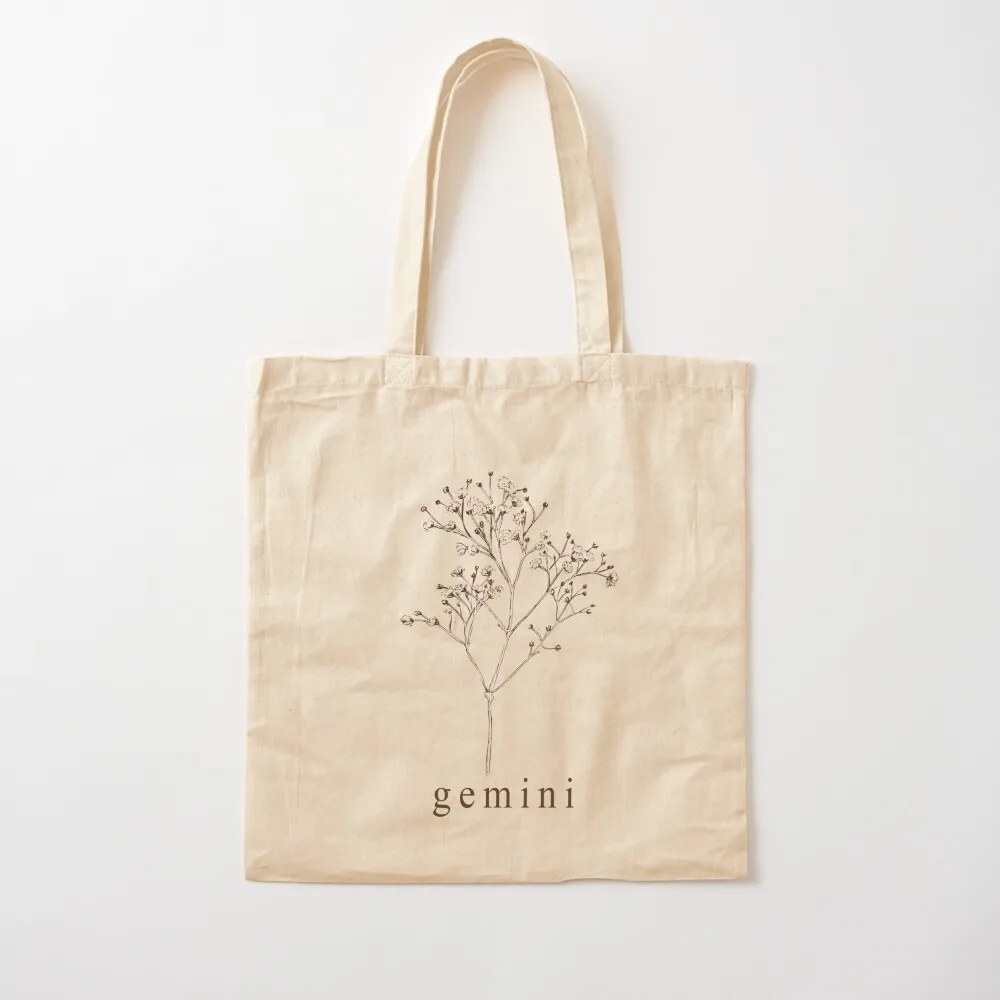 Gemini Botanical Zodiac Tote Bag tote bag custom tote bag men shopper bags