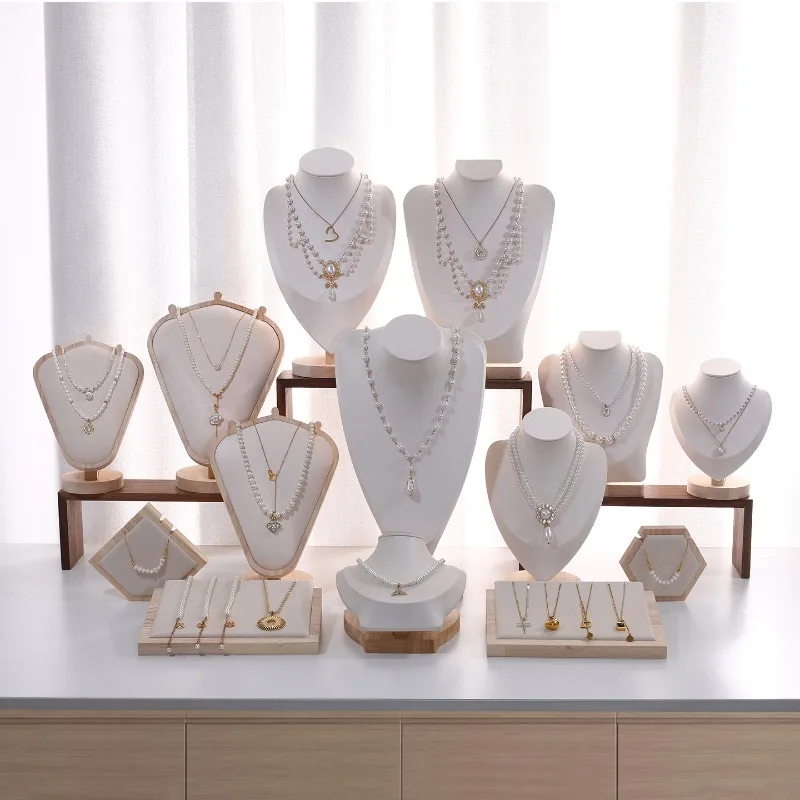 Necklace Mannequin Bust Display Stand Desktop Jewelry Holder For Booth Shop Counter Showcase Photography Props