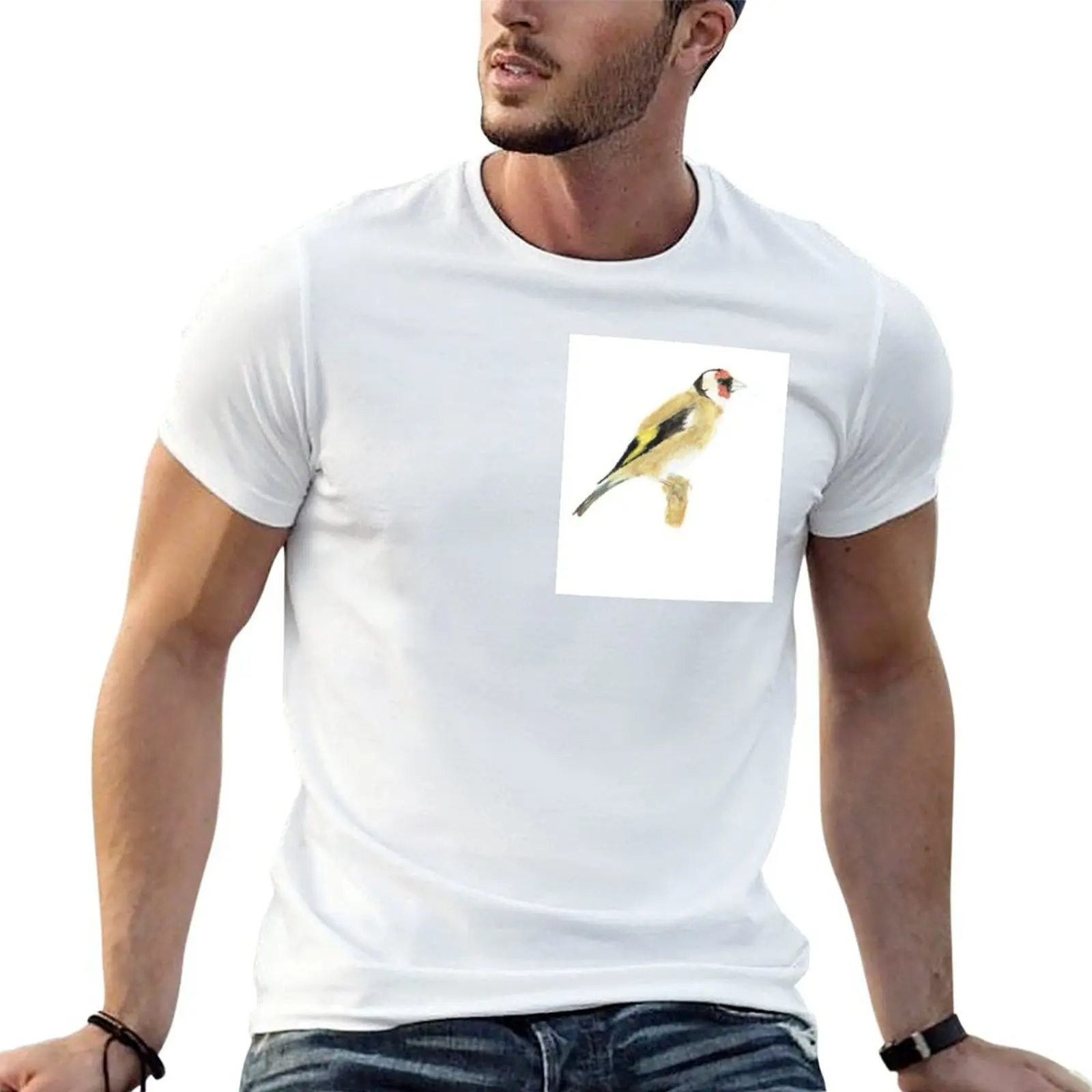 

watercolour goldfinch T-Shirt t shirts for man cotton cotton tshirt 100% cotton t shirt pack T-shirt