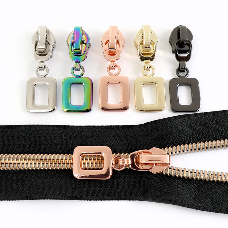 

5-20Pcs 5# Nylon Zipper Head Square Puller Backpack Decoration Slider Zippers Repair Kit Replace Zip Heads DIY Sewing Accessory