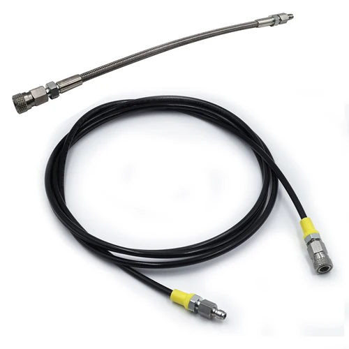 Manguera de carga de látigo de llenado de alta presión, extensión de tubo largo remoto, extremo hembra y macho de acero inoxidable, desconexión rápida de 8mm