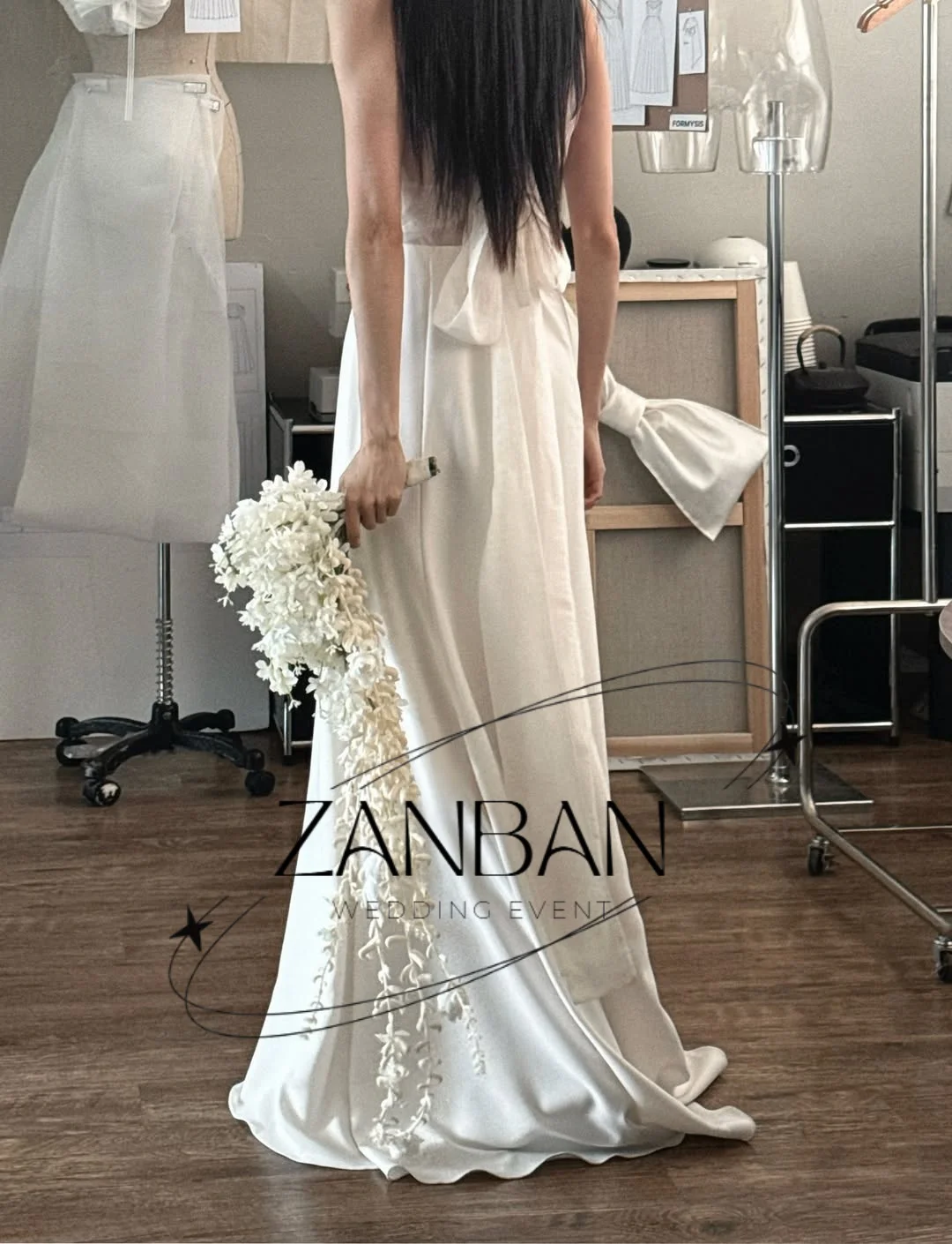 ZanBan Simple Ivory 2026 Satin Wedding Dresses Customized O-Neck A-Line Corset Bridal Gowns Korea Wedding Dresses Photo Shoot