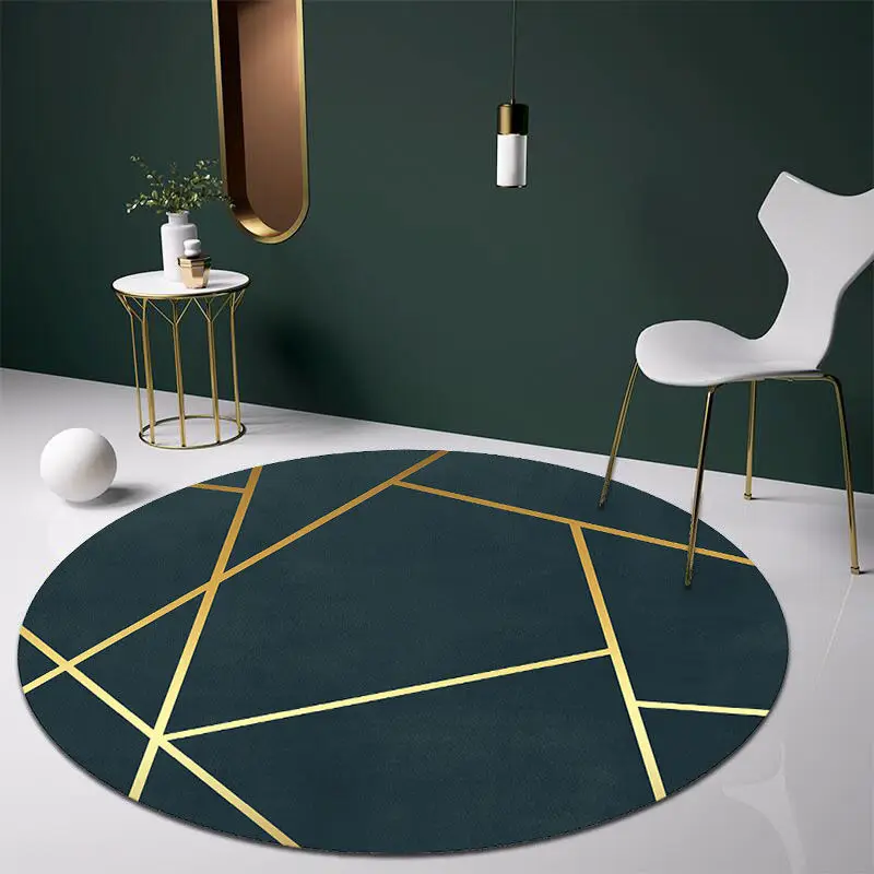 

Nordic Round Carpet Living Room Area Rugs Light Luxury Simple Bedroom Bedside Carpets Room Cushion Hanging Basket Mat Large Rug