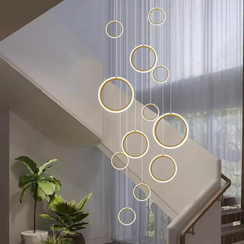 Nordic Pendant Lights for Home Decoration, Stair Chandelier, Sala de estar e jantar, Luz de teto, Iluminação interna