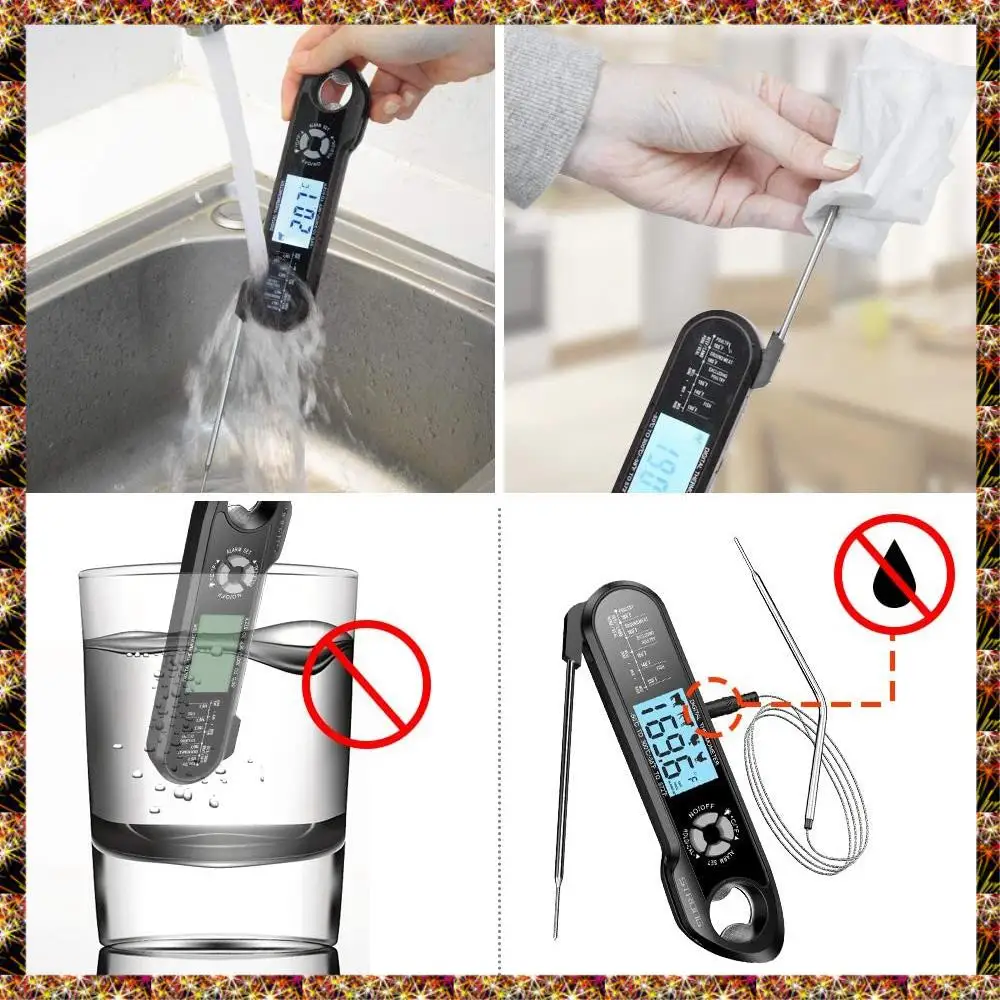 Termómetro para carne BTCL, sonda doble, lectura instantánea, termómetros para carne y alimentos para cocinar con función de alarma y retroiluminación