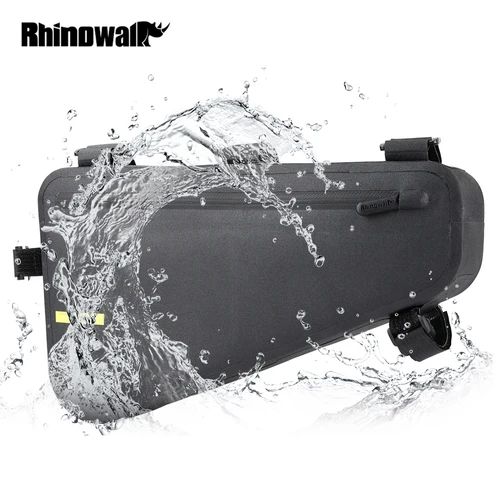 Imagen 2 del producto Rhinowalk-bolsa impermeable para cuadro de bicicleta, bolsa triangular de gran capacidad, para tubo, herramienta de ciclismo, accesorio para bicicleta, 4L