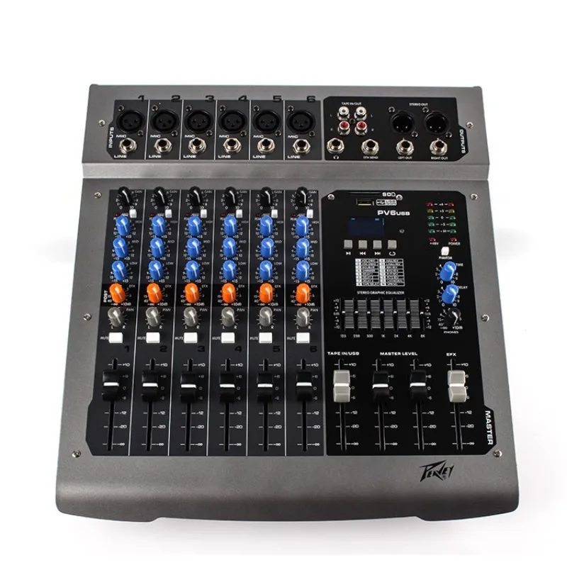 PV6/PV8USB 6-way 8-way Professional Stage Conference Home USB Pure Mixer with Bluetooth